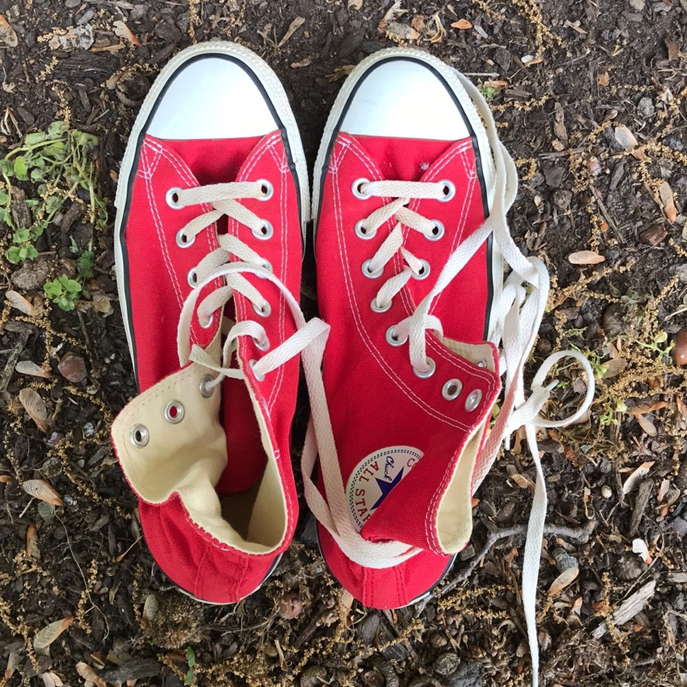 Red high top converse